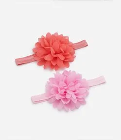 Faixa de Cabelo Infantil com Flor Aplicada