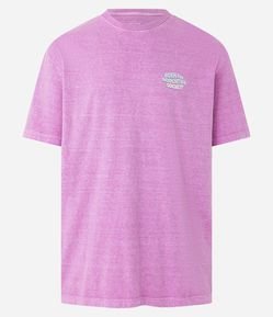 Camiseta Relaxed em Meia Malha com Estampa Lettering Frente e Costas