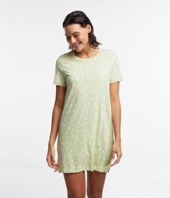 Camisola em Meia Malha com Estampa Corações