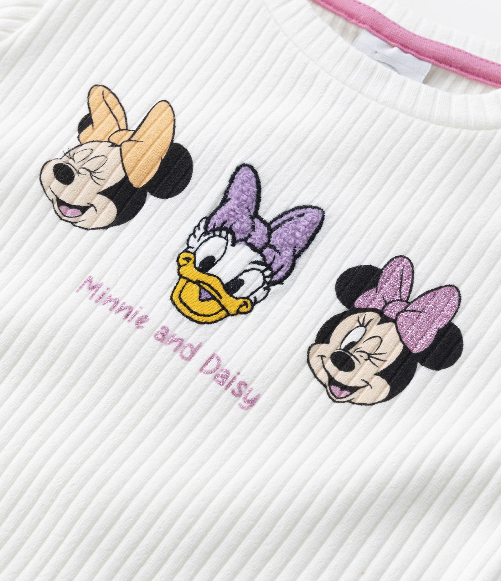 Blusa Canelada Infantil Manga Curta com Estampa da Minnie - Tam 2 a 10 anos Branco 4