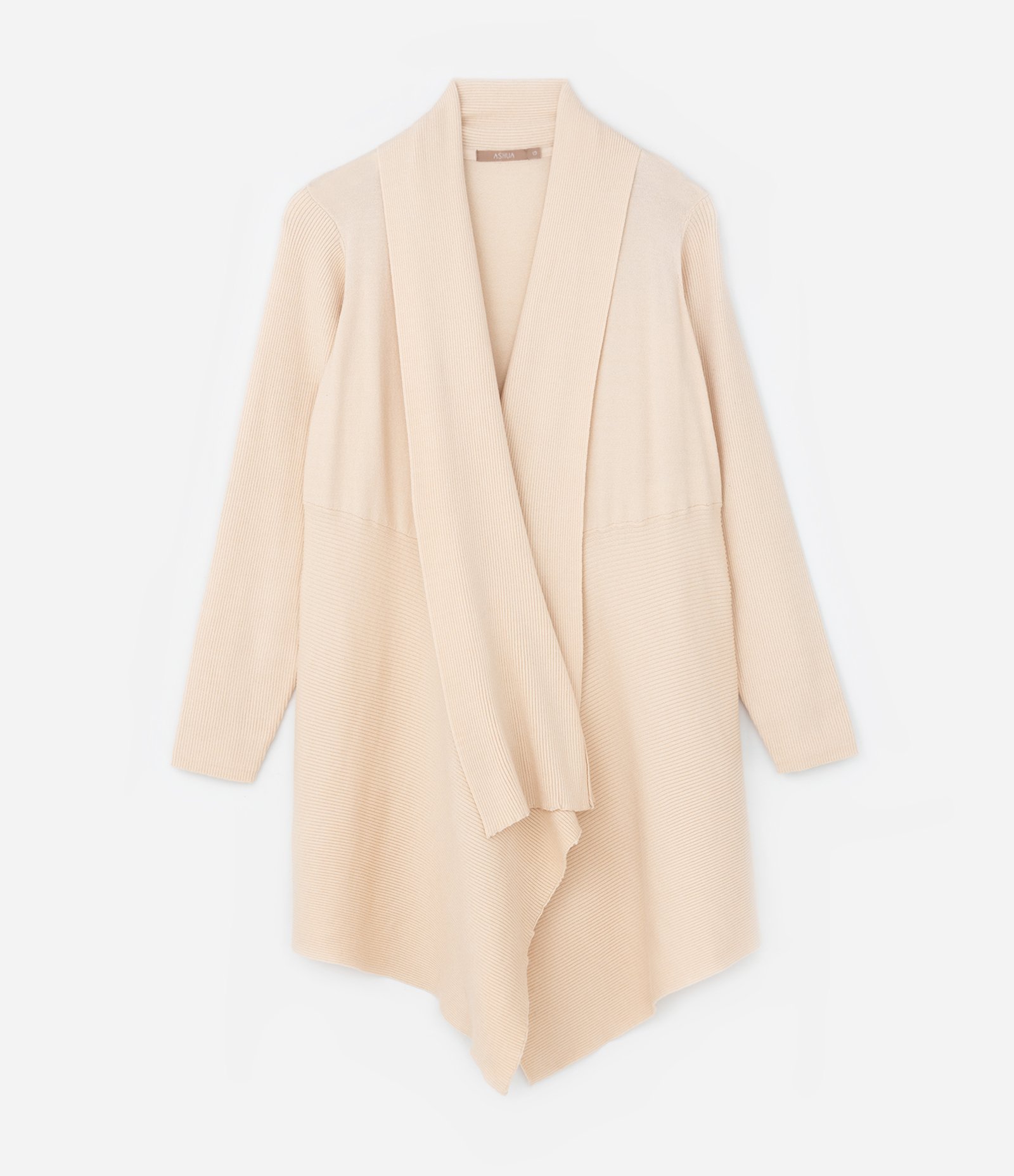 Cardigan Alongado em Tricô com Barra Pontuda Curve & Plus Size Bege 5