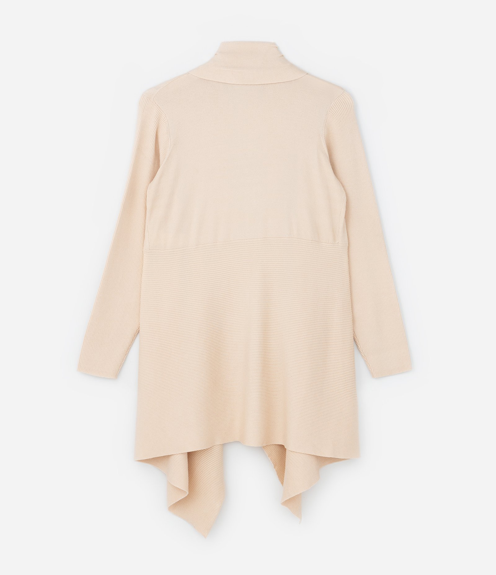 Cardigan Alongado em Tricô com Barra Pontuda Curve & Plus Size Bege 6