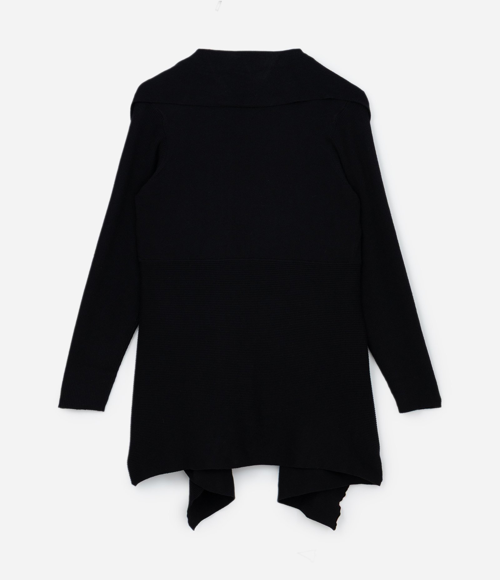 Cardigan Alongado em Tricô com Barra Pontuda Curve & Plus Size Preto 6