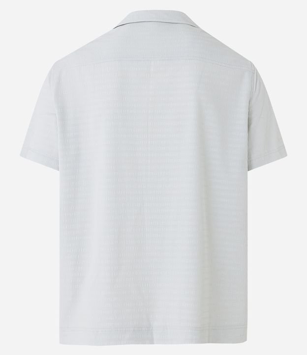 Camisa em Viscose Texturizada de Listras Cinza 9