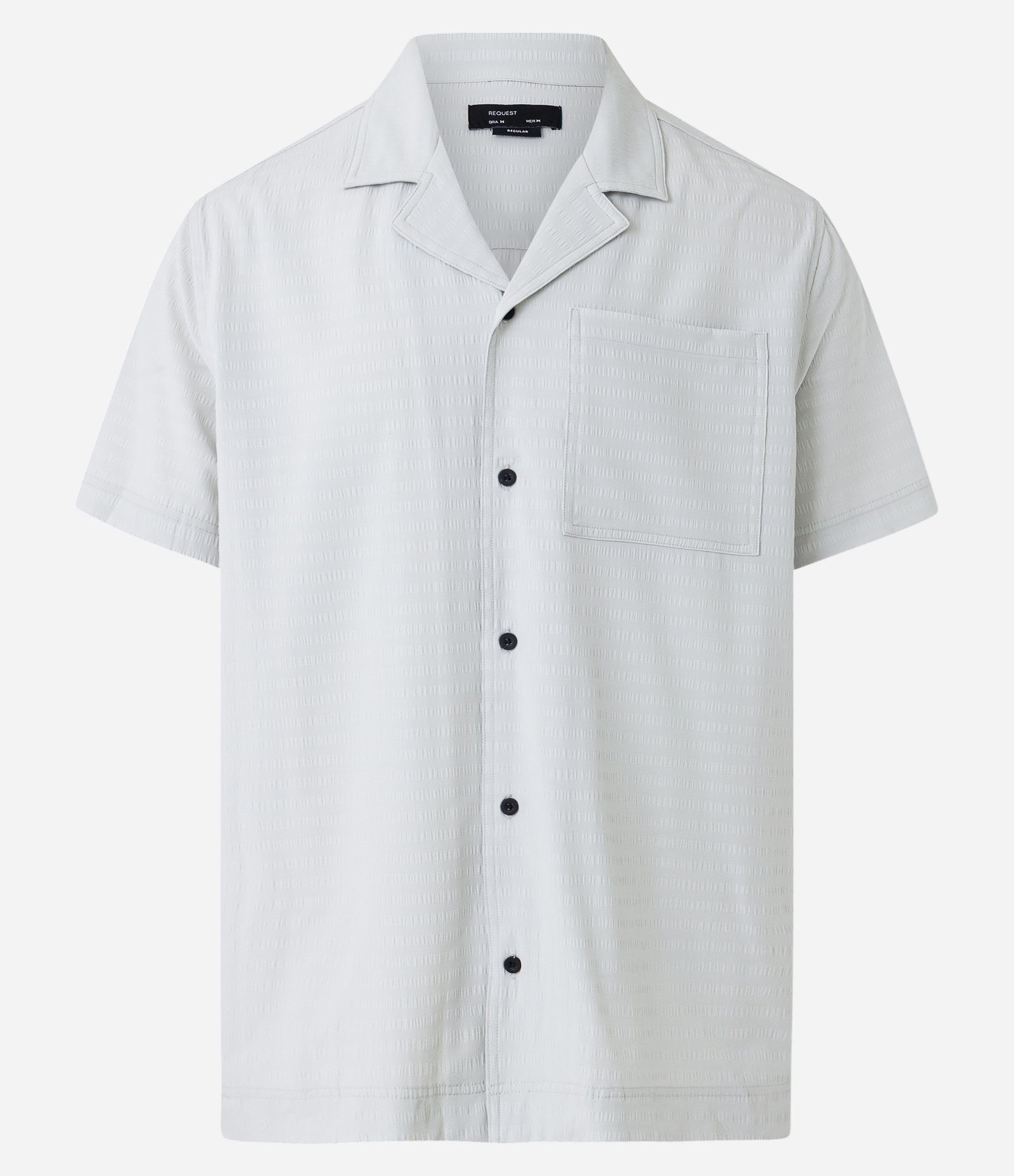 Camisa em Viscose Texturizada de Listras Cinza 7