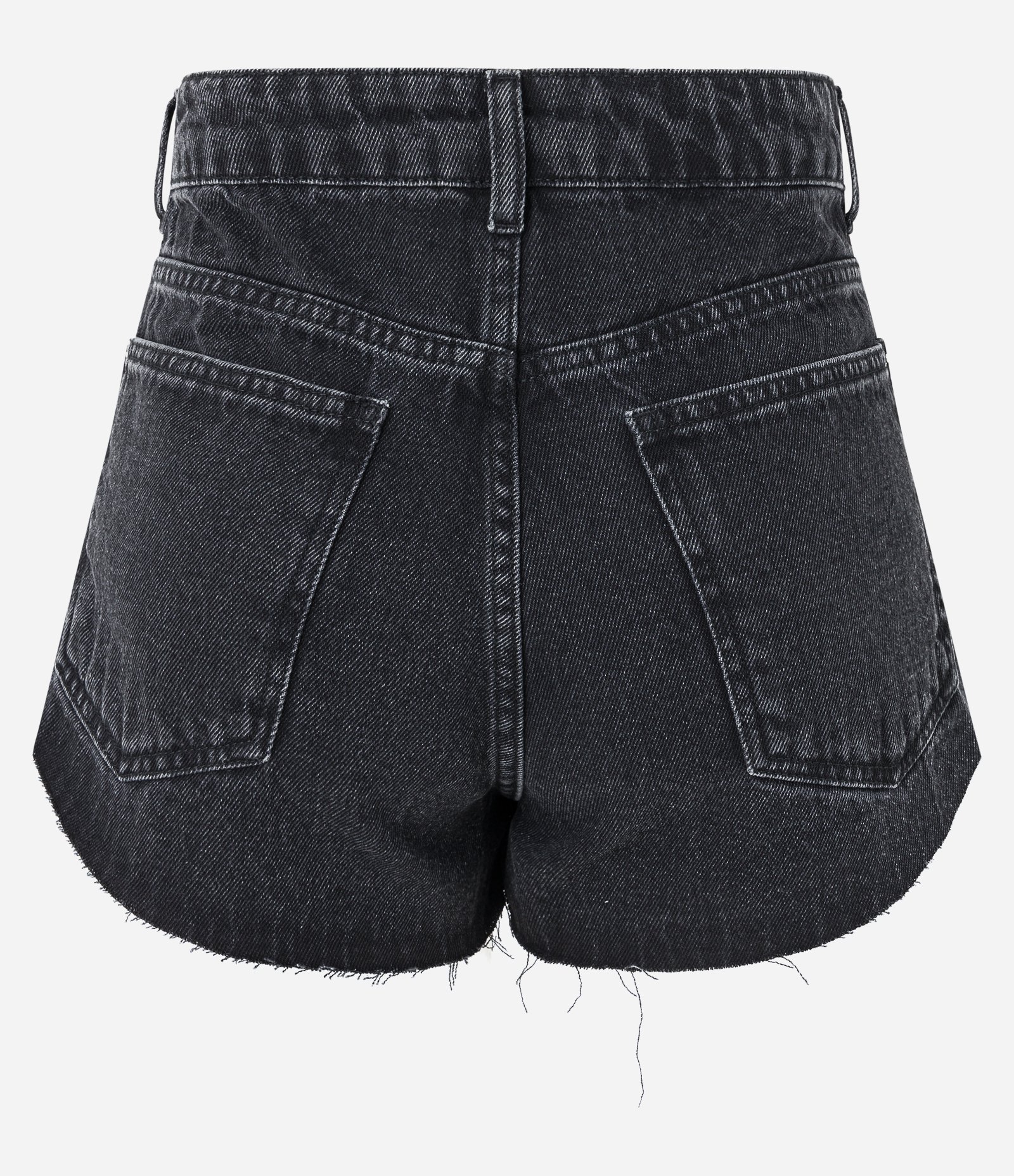 Short Jeans Super Cavado com Bolsos Preto