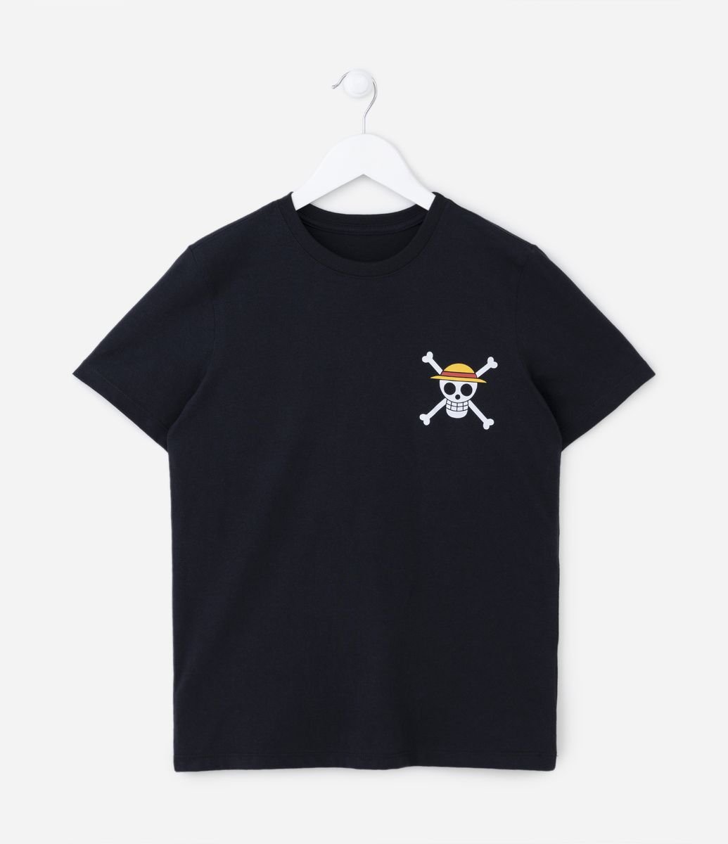 Camiseta Infantil com Estampa de Luffy One Piece - Tam 5 a 14 anos