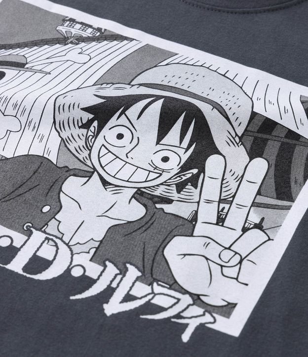 Camiseta Infantil com Estampa Luffy One Piece - Tam 5 a 14 Anos