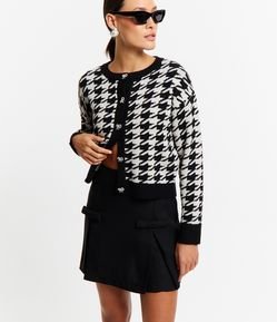 Mini Saia em Crepe com Lacinhos Aplicados e Pregas