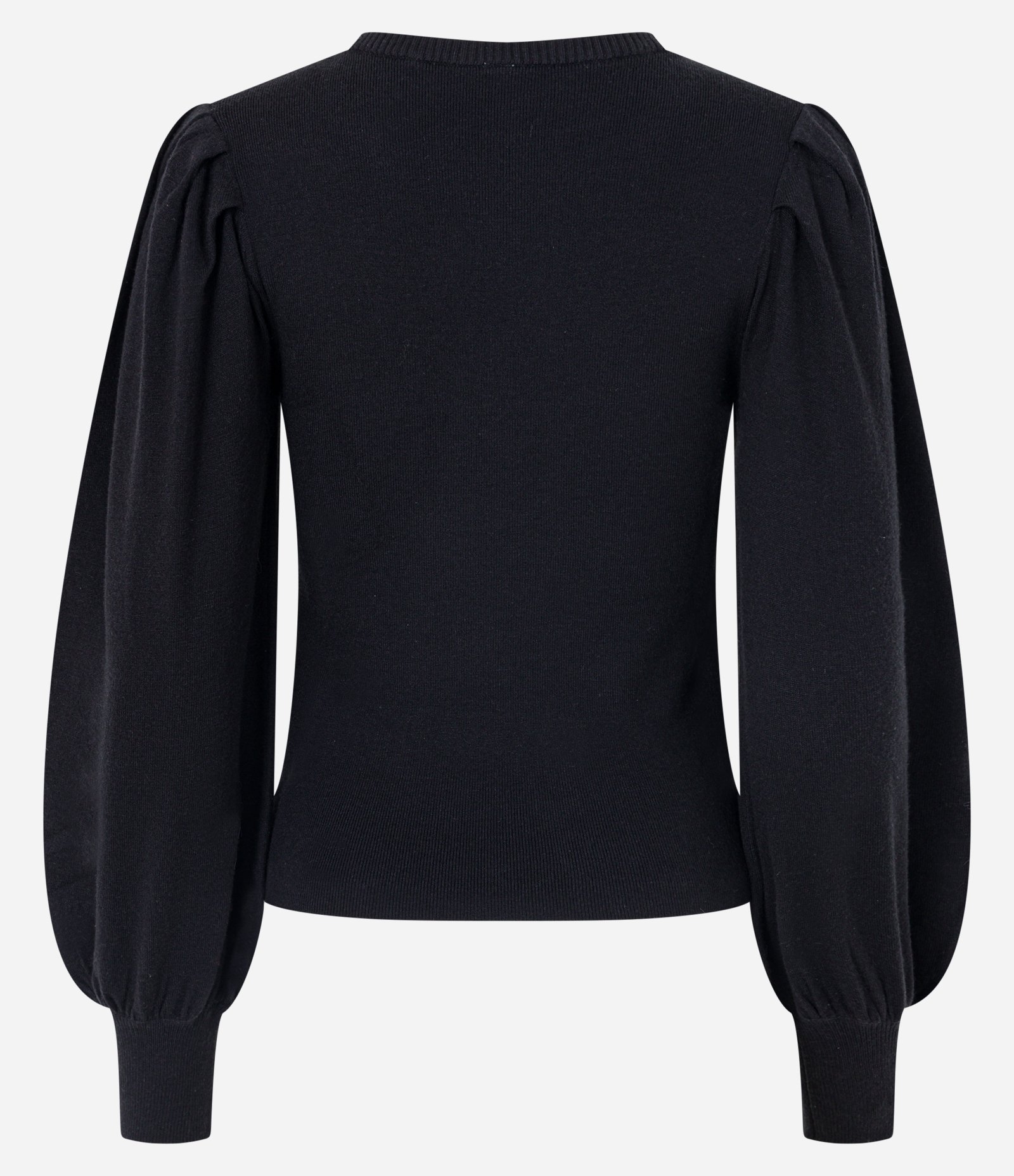Blusa em Tricô com Manga Bufante e Punho Largo Preto 6