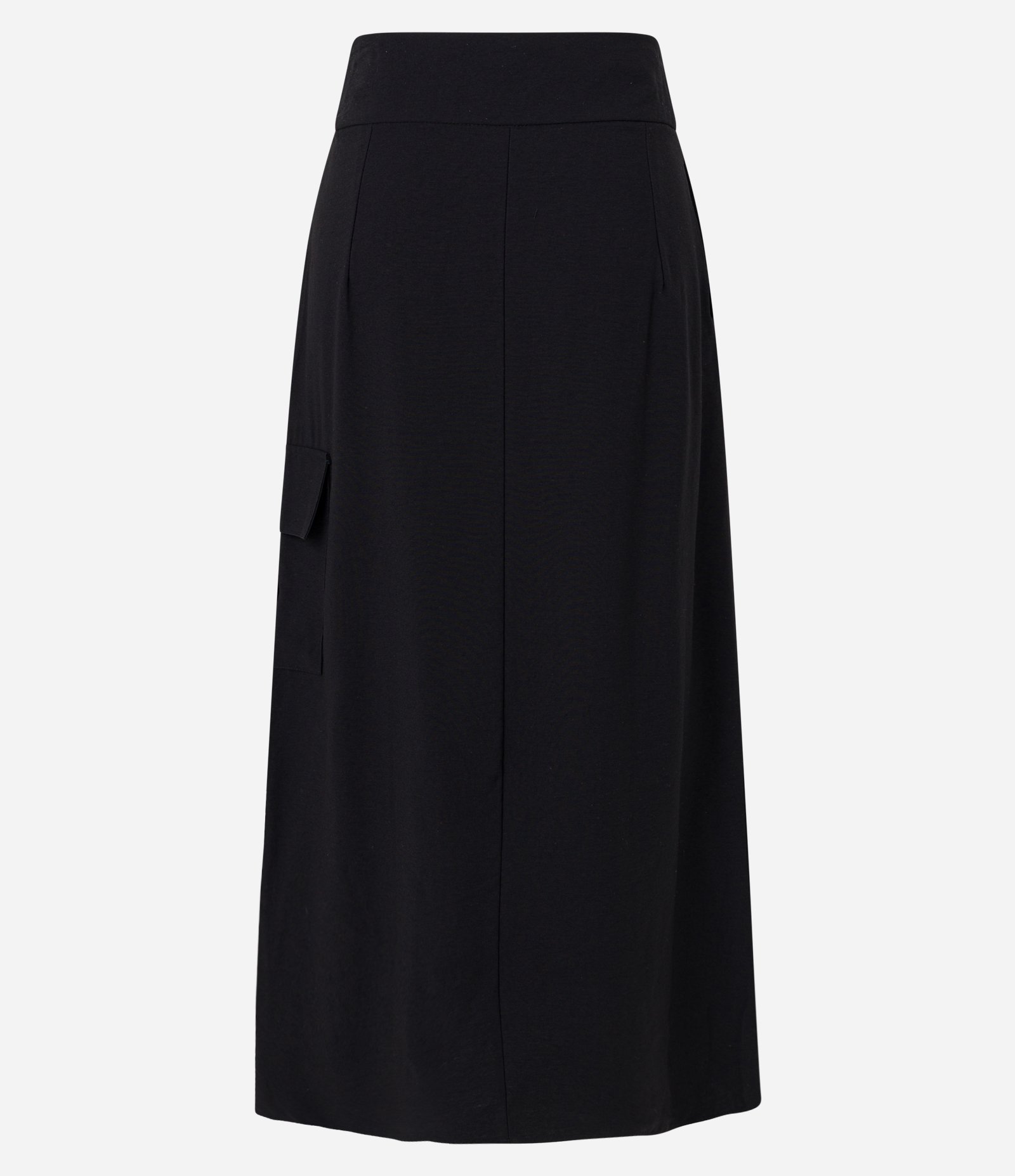 Saia Midi em Viscose com Botões no Cós Preto 7