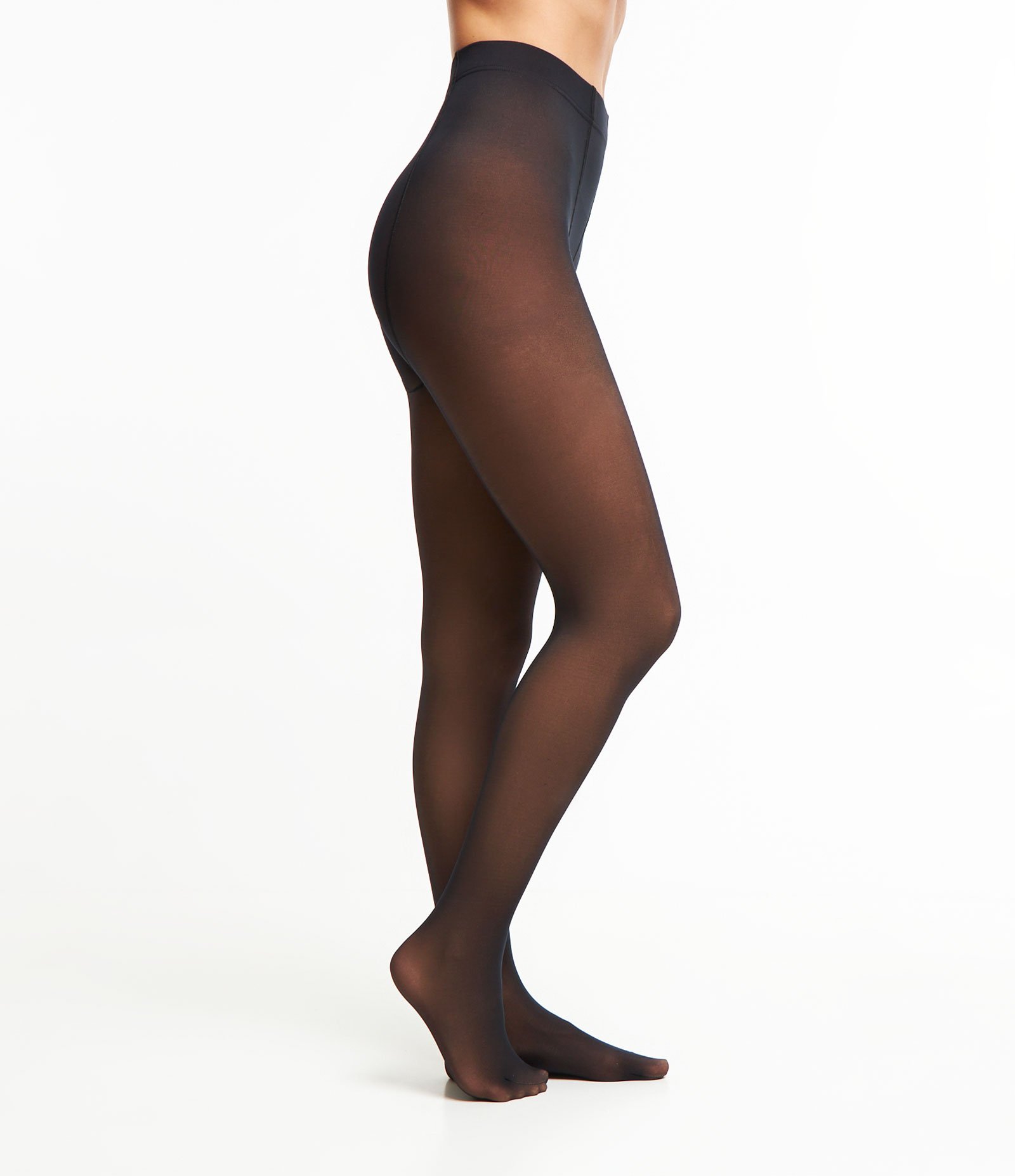 Meia Calça Legging Fio 15 em Fleece Preto 4