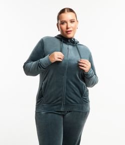 Jaqueta em Fleece com Bolso Embutido Curve & Plus Size