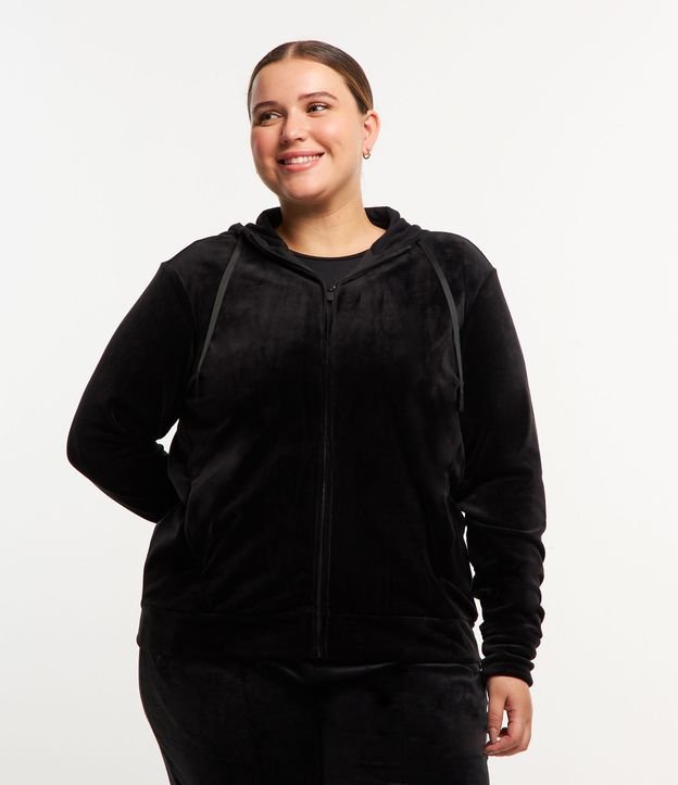 Jaqueta em Fleece com Bolso Embutido Curve & Plus Size