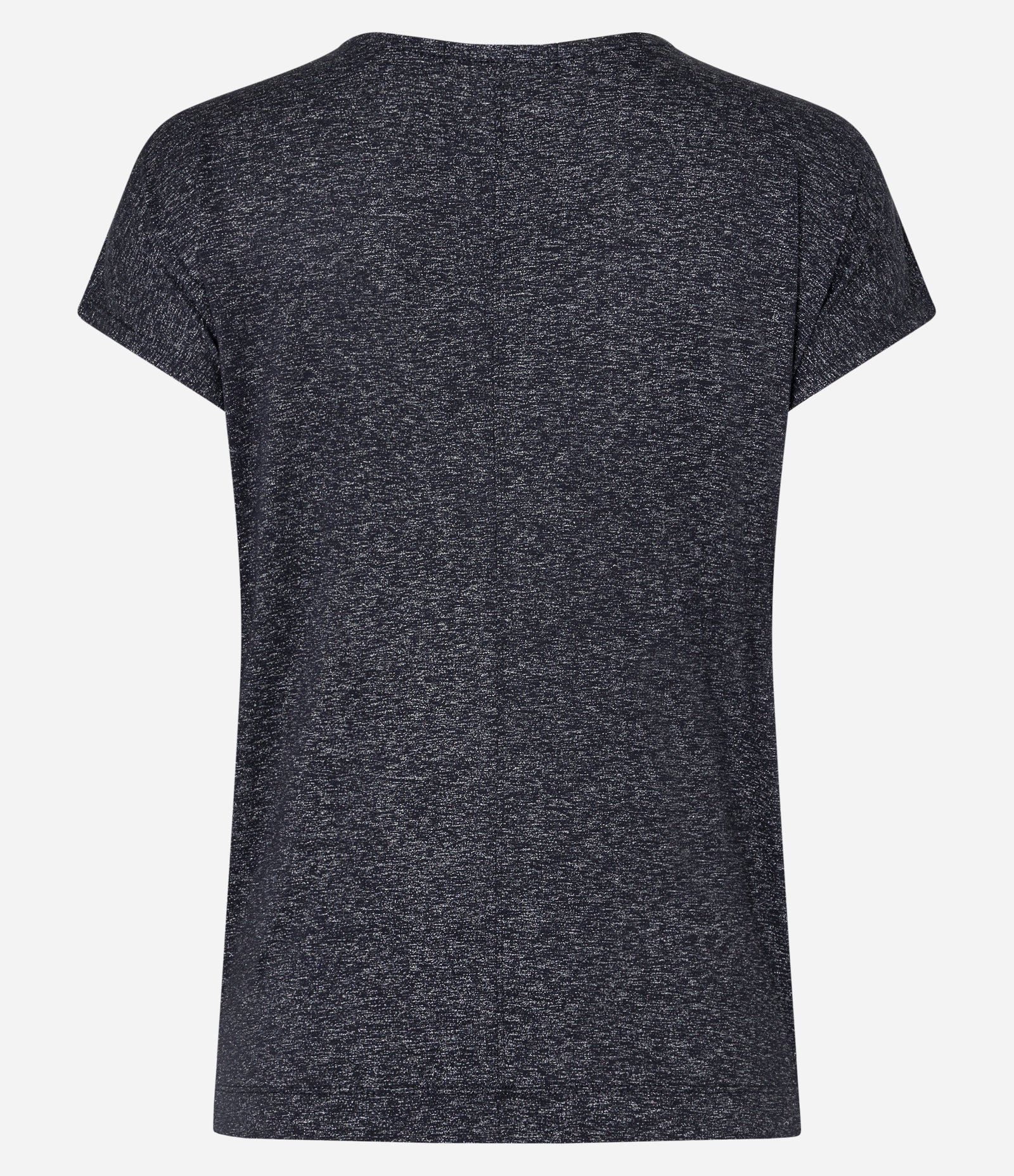 Blusa em Meia Malha com Detalhe na Gola e Fio Metalizado Preto 2