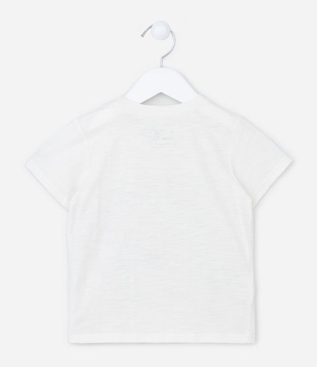 Camiseta Infantil com Estampa Interativa de Leão - Tam 1 a 5 anos Branco 2