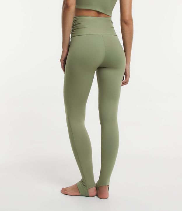 Calça Legging Esportiva em Microfibra com Franzido na Cintura Verde 3