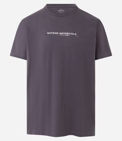 Camiseta em Meia Malha com Estampa Localizada Outside Motorcylce
