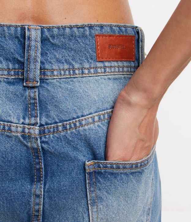 Saia Curta em Jeans com Abotoamento Duplo Azul 5