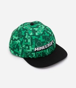 Boné Infantil Aba Reta com Estampa do Minecraft