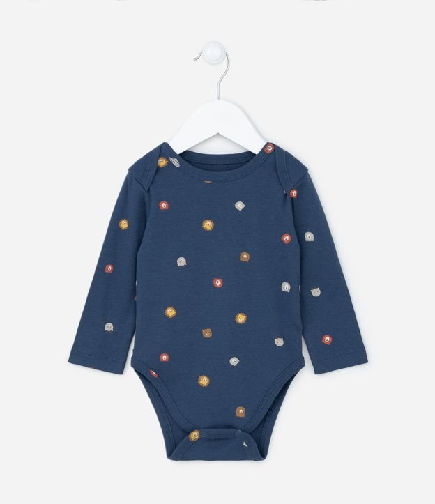 Body Infantil em Algodão Estampa Bichinhos - Tam RN a 18 meses