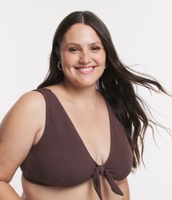 Biquíni Top Triangular em Poliamida com Amarrações Curve & Plus Size