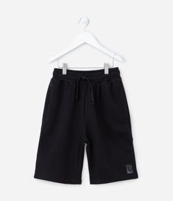 Bermuda Infantil com Cós Elástico e Etiqueta na Barra - Tam 5 a 14 Anos