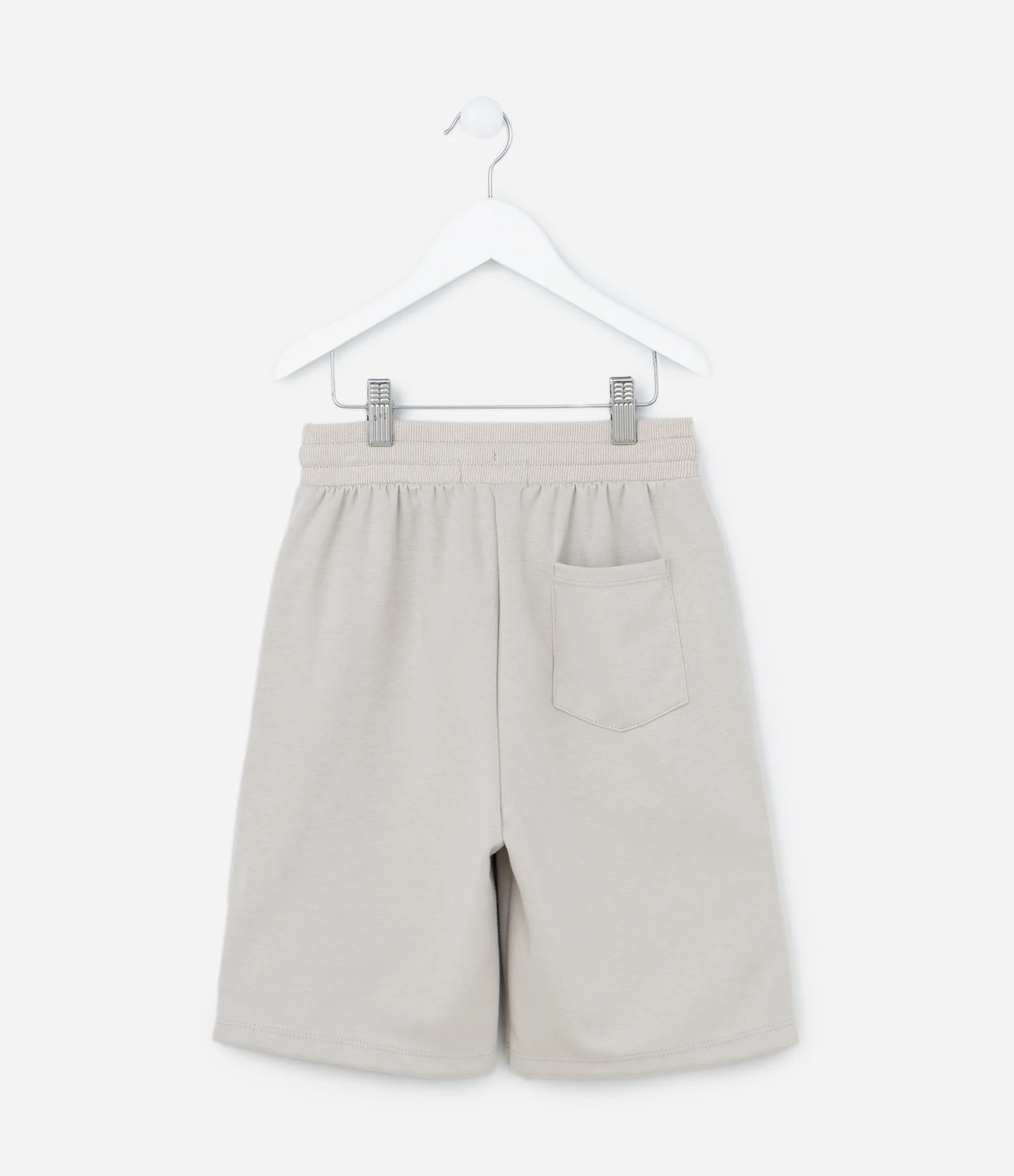 Bermuda Infantil com Cós Elástico e Etiqueta na Barra - Tam 5 a 14 Anos Cinza 2