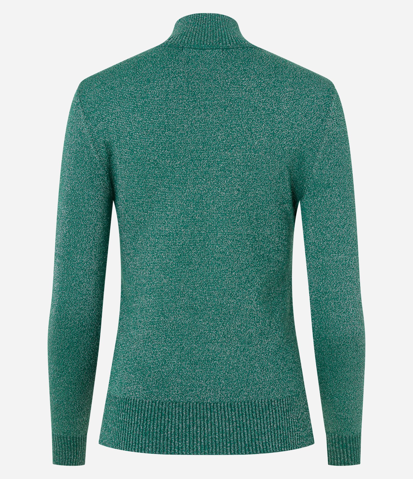 Blusa Gola Alta em Tricô com Fio Metalizado Verde 7