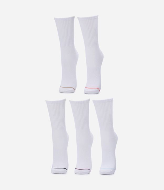 Kit 05 Meias Cano Alto em Algodão Texturizadas