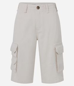 Bermuda Cargo em Sarja com Recortes