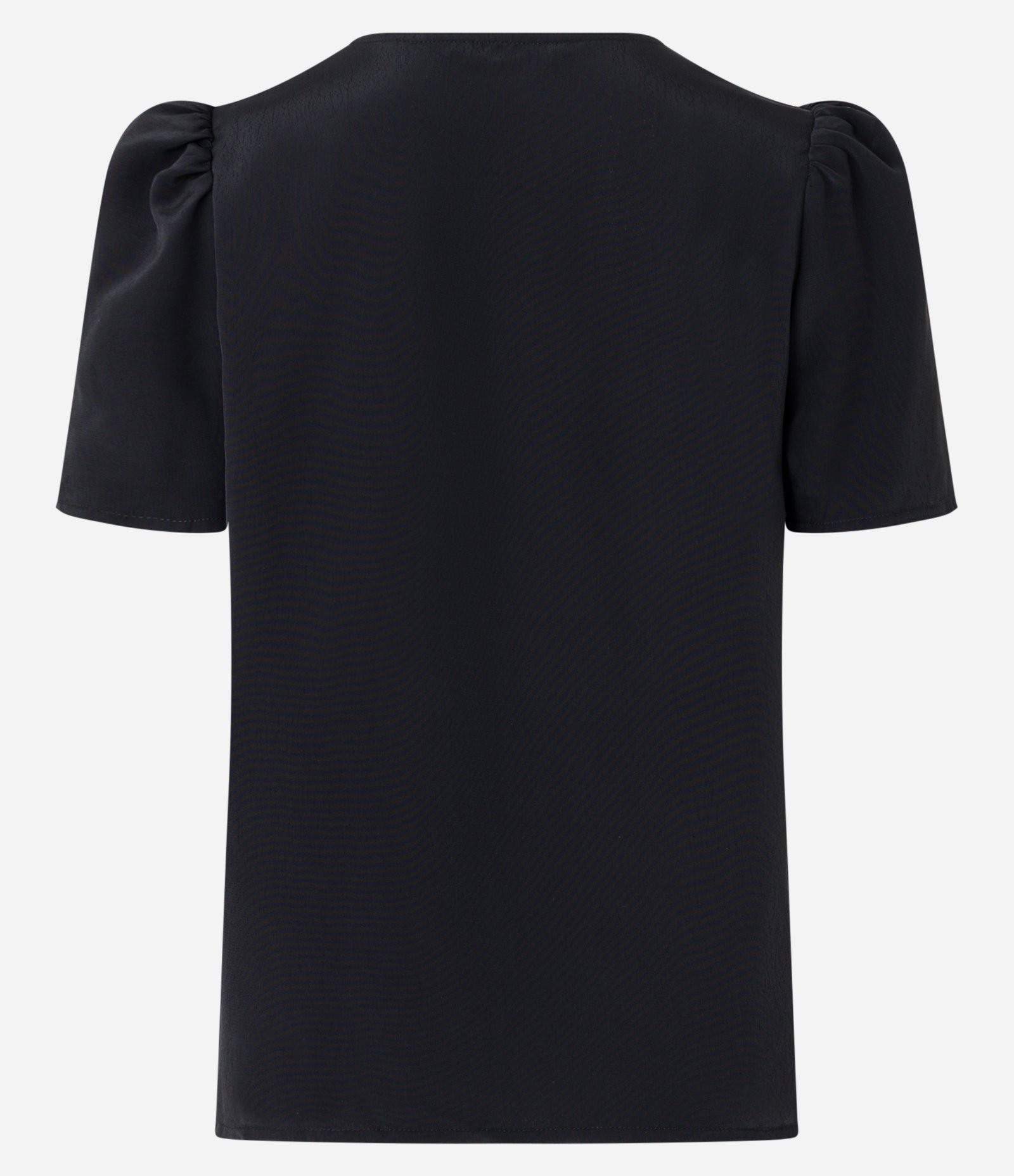 Blusa Manga Curta em Crepe com Pregas nos Ombros Preto 5