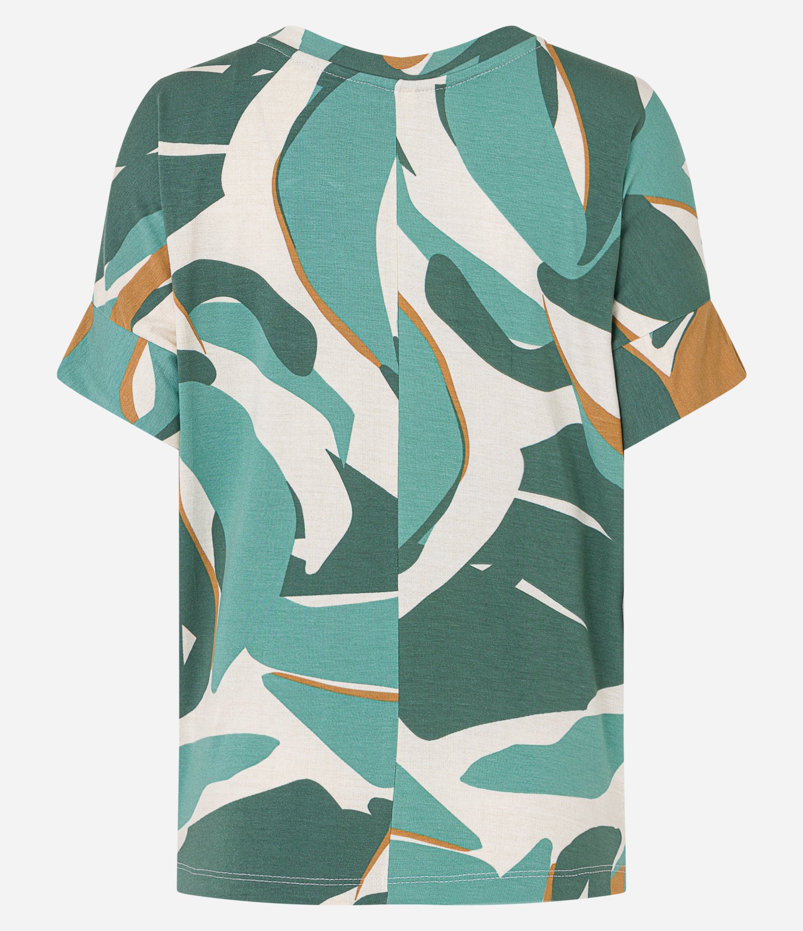 Blusa Manga Curta em Viscose com Folhagens Estampadas Verde 2