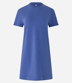 Vestido T-Shirt Básico em Meia Malha com Bolsinho Frontal