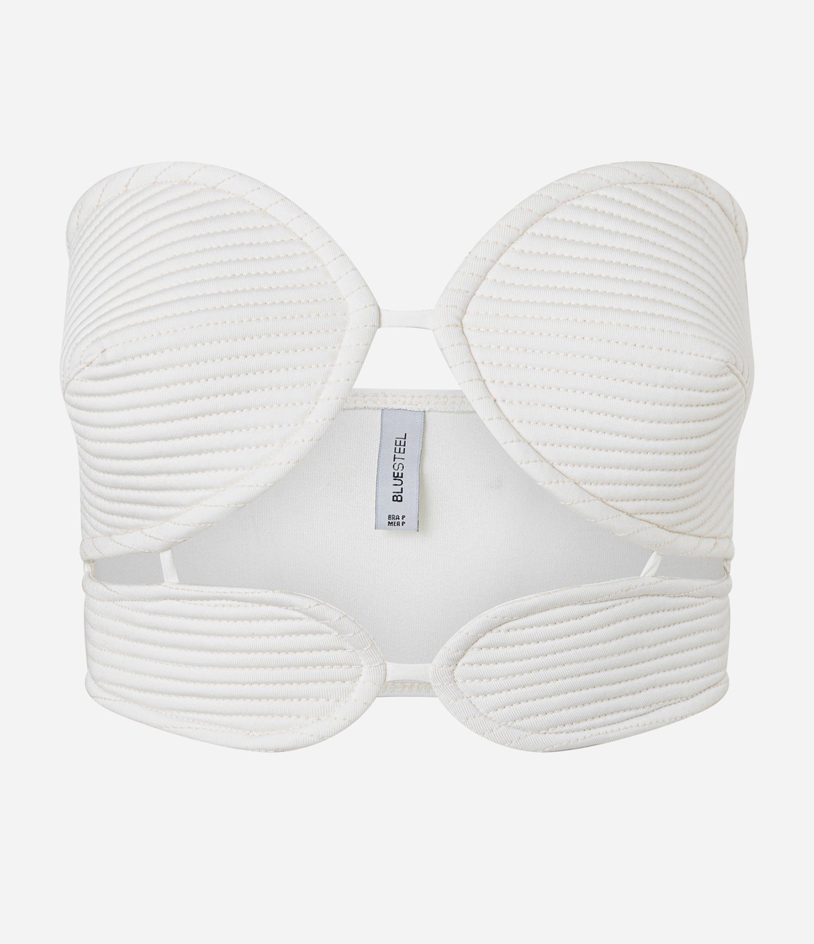 Top em Crepe Tomara que Caia com Busto Pespontado Arredondado Branco 6