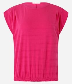 Blusa Muscle Tee em Algodão com Pregas no Ombro e Elástico na Barra