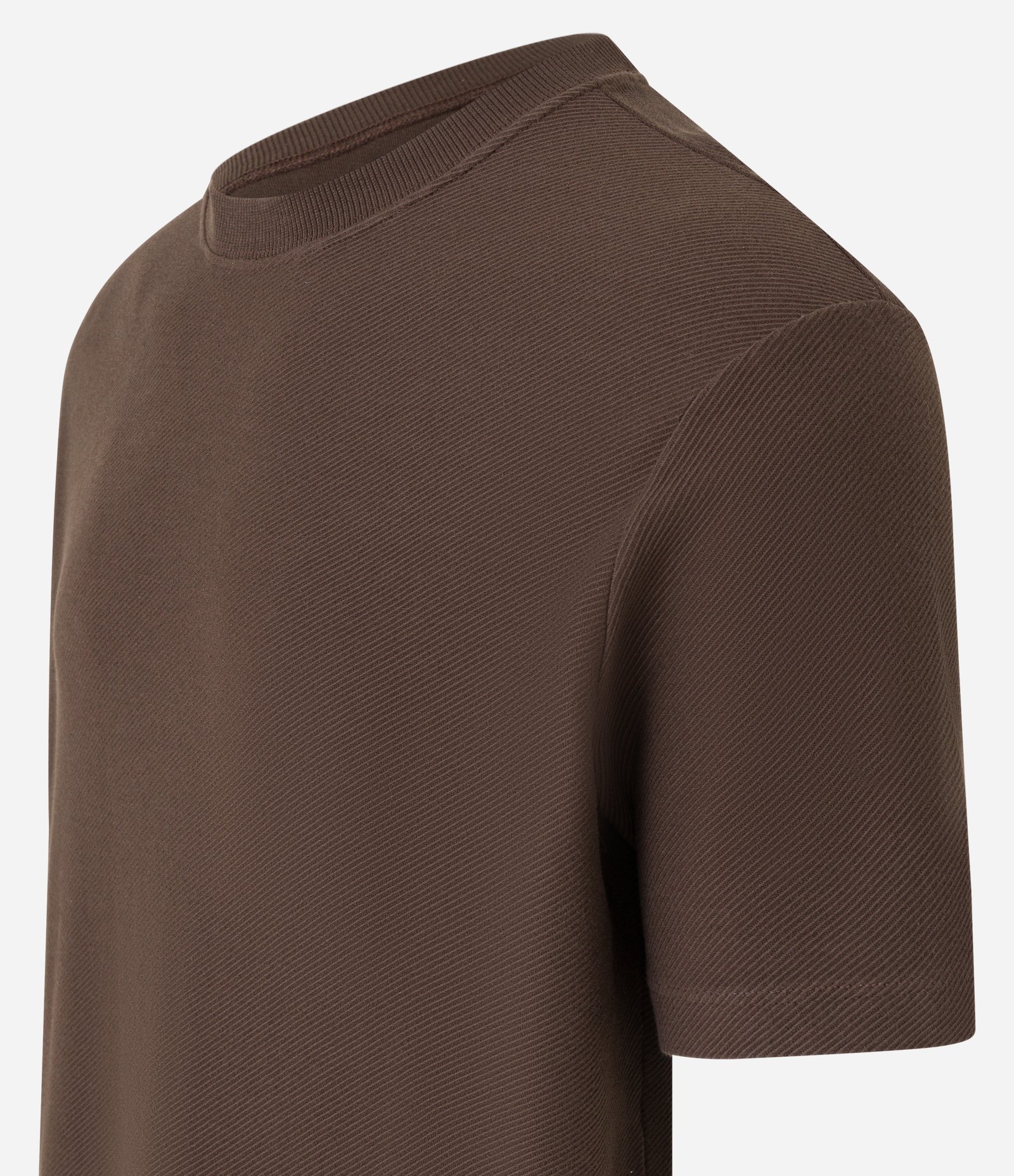 Camiseta Comfort em Meia Malha com Textura Marrom Terra 6