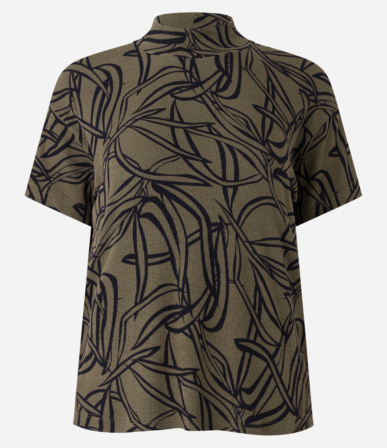 Blusa em Ribana com Golinha e Textura Canelada Verde Escuro 6