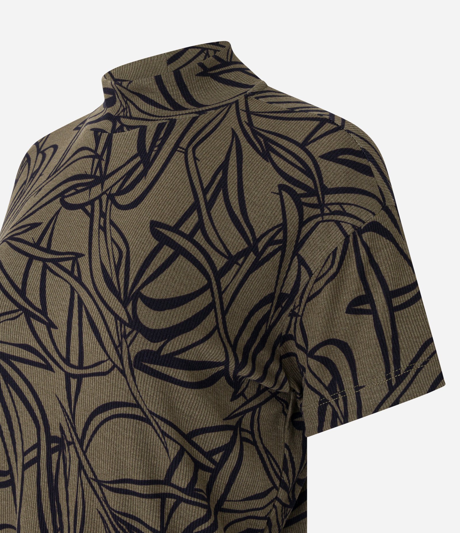 Blusa em Ribana com Golinha e Textura Canelada Verde Escuro 7