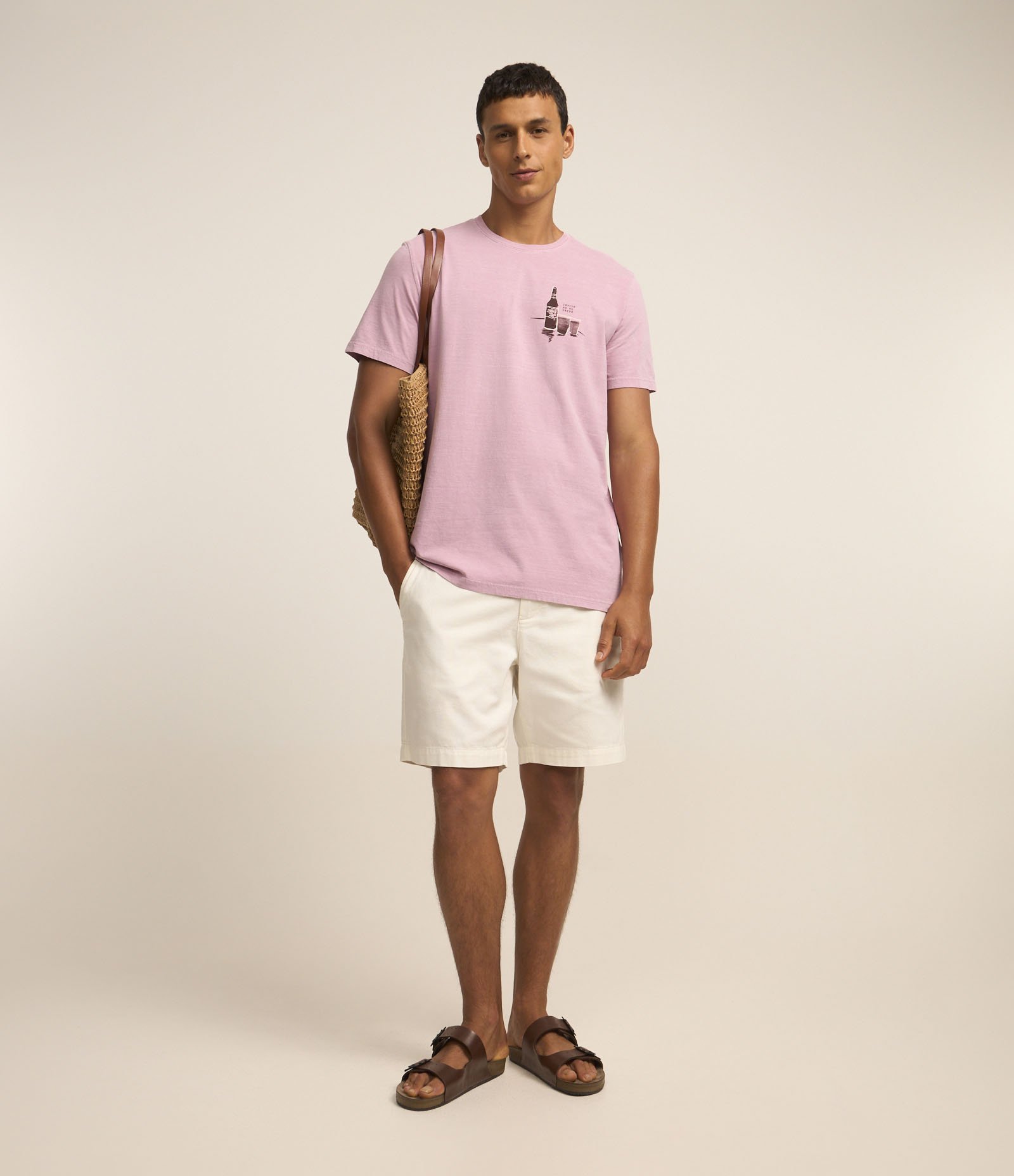 Camiseta em Meia Malha com Estampa Invite Me To Drink Rosa 3