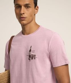 Camiseta em Meia Malha com Estampa Invite Me To Drink