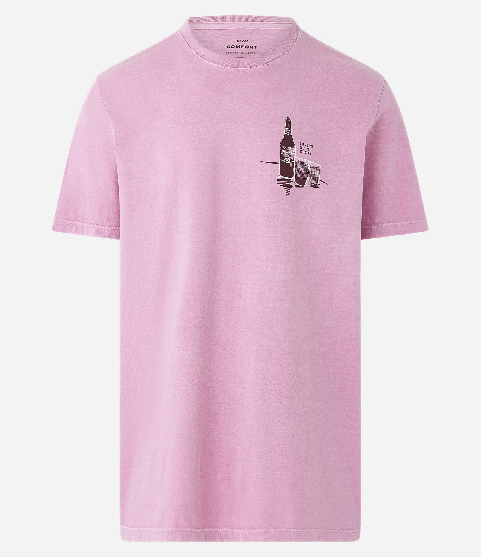 Camiseta em Meia Malha com Estampa Invite Me To Drink Rosa 4