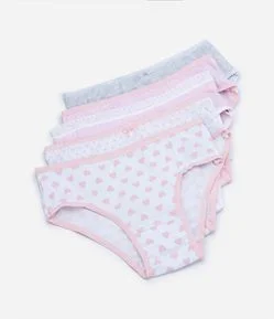 Kit 05 Calcinhas Infantis com Estampa - Tam 2 ao 14 anos