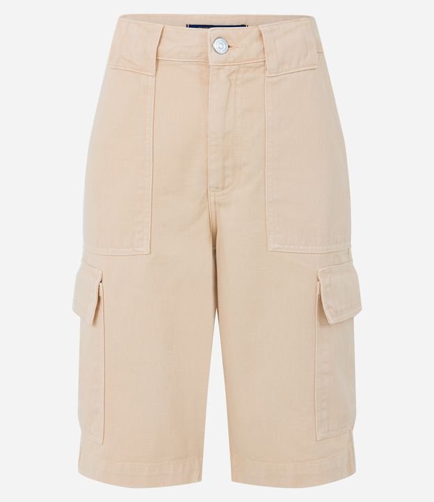 Bermuda Alongada em Sarja com Bolso Cargo