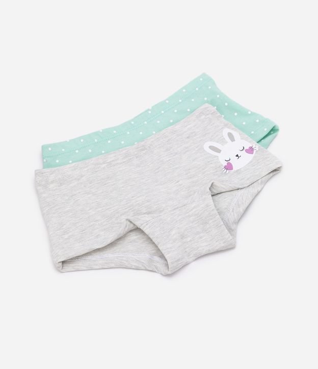 Kit 02 Calcinhas Boxer Infantil com Estampa - Tam 4 ao 12 anos