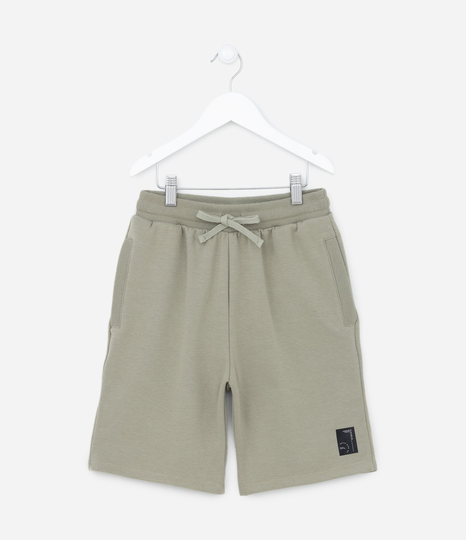 Bermuda Infantil com Cós Elástico e Etiqueta na Barra - Tam 5 a 14 Anos Verde 1