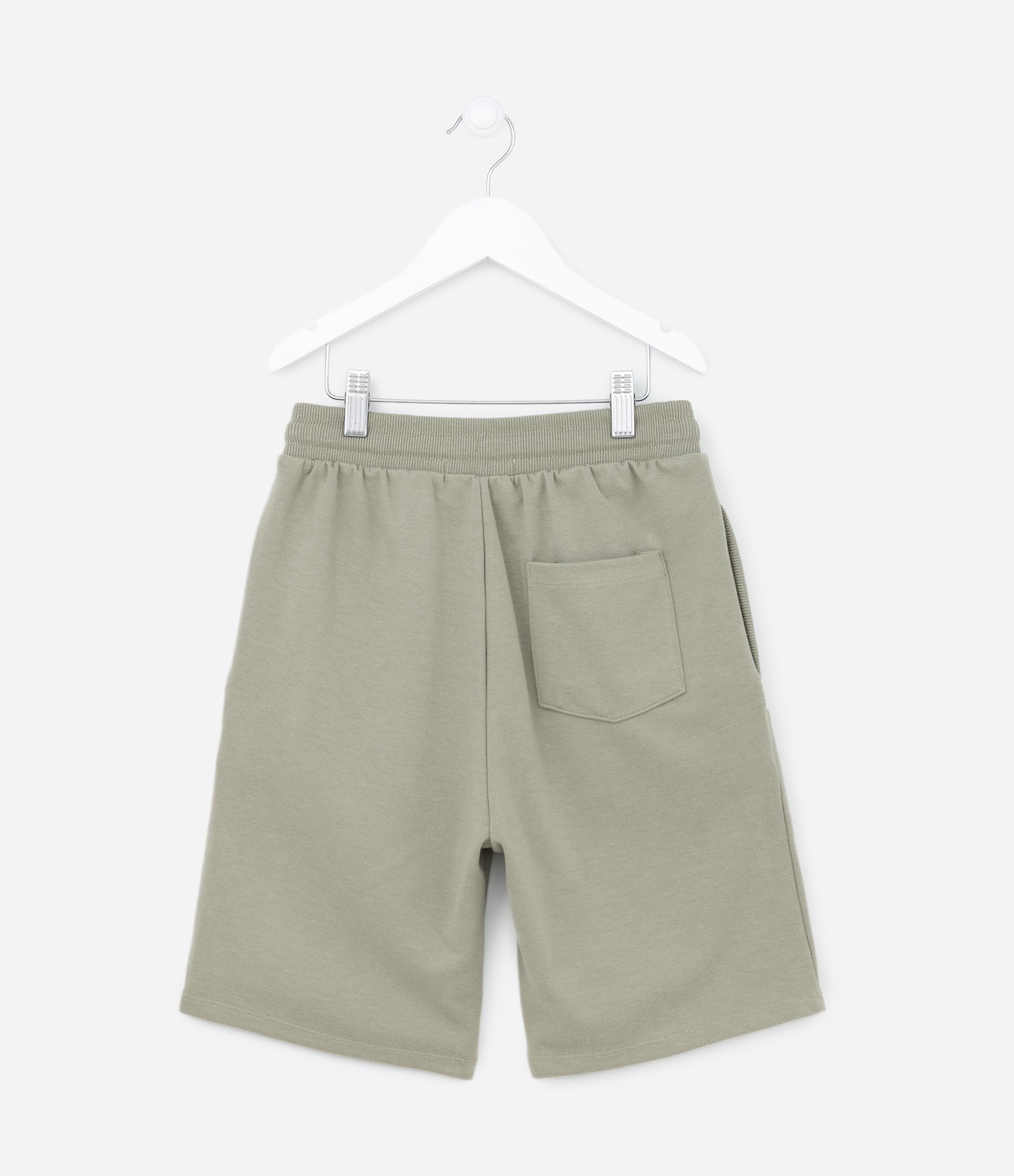 Bermuda Infantil com Cós Elástico e Etiqueta na Barra - Tam 5 a 14 Anos Verde 2