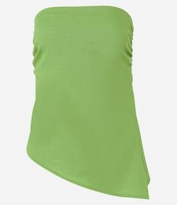 Blusa em Linho Tomara que Caia com Barra Assimétrica