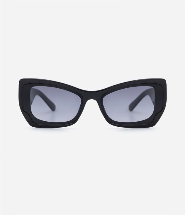 Óculos de Sol Quadrado Médio com Hastes Largas Preto 3