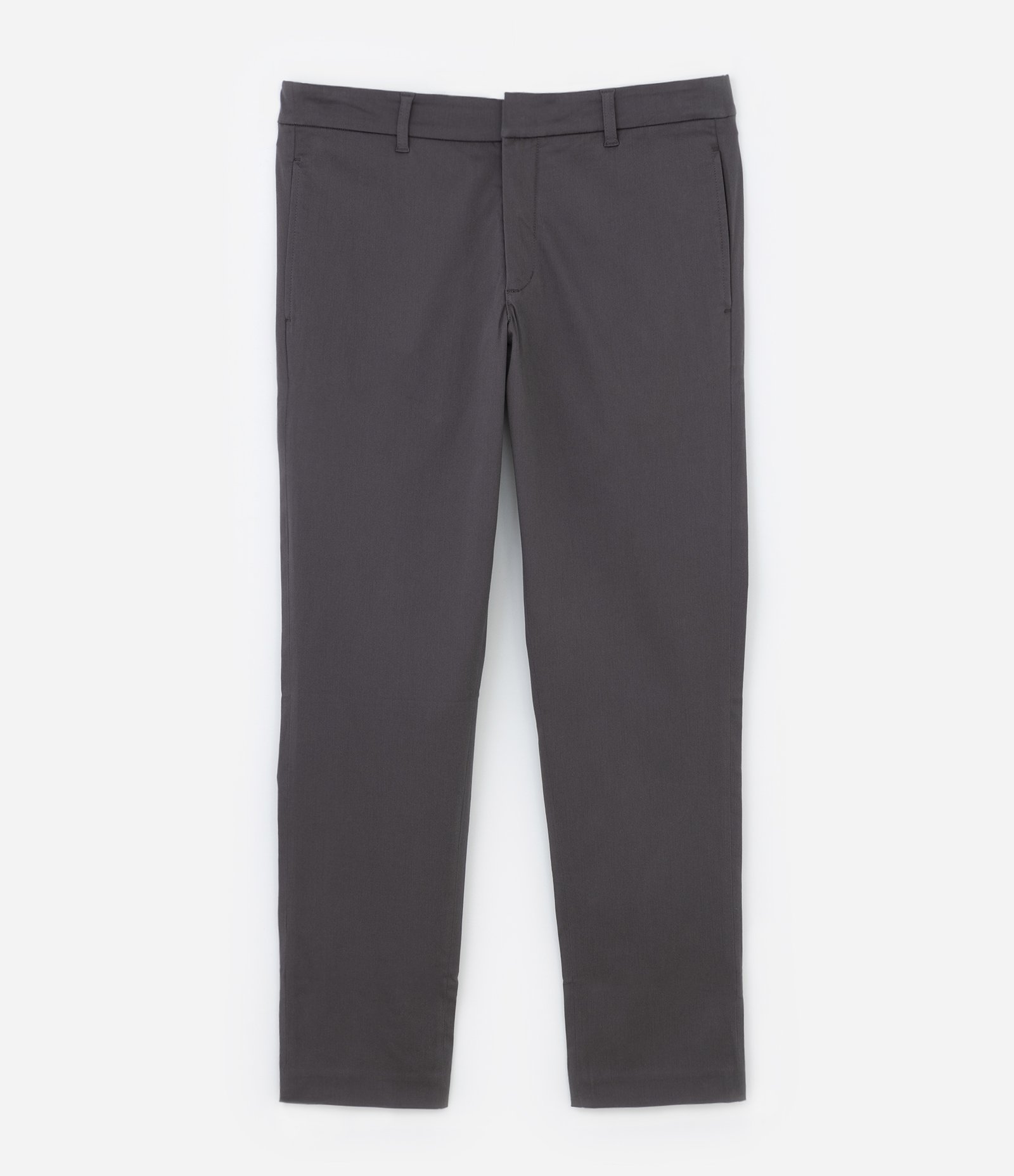 Calça Casual em Sarja com Textura Acetinada Cinza 6